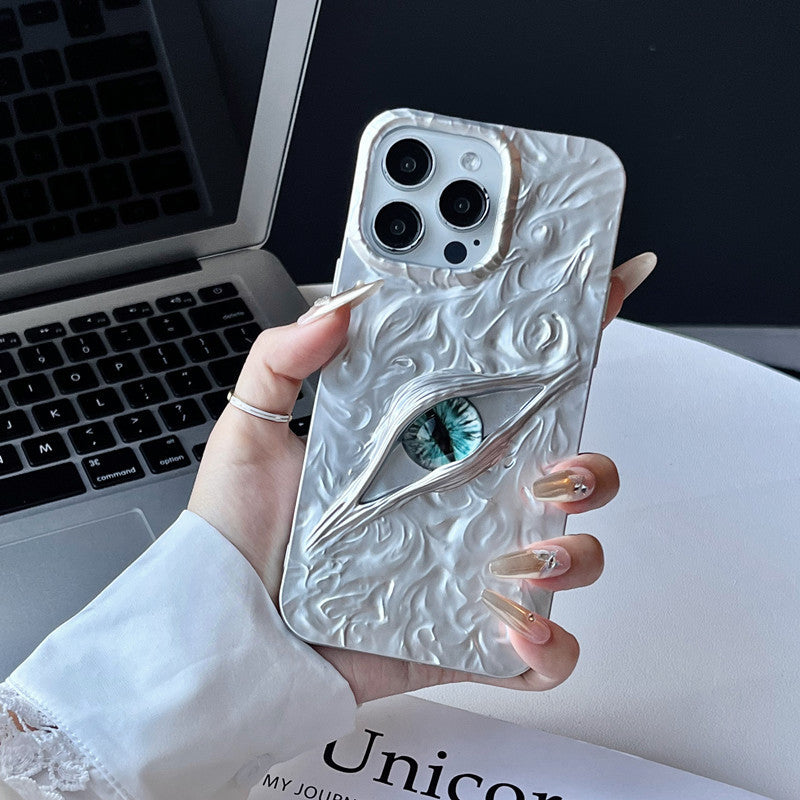 Applicable iPhone17Demon Eye 3D Phone Case iPhone16proMax Various Models Matte Wrinkle Phone Case