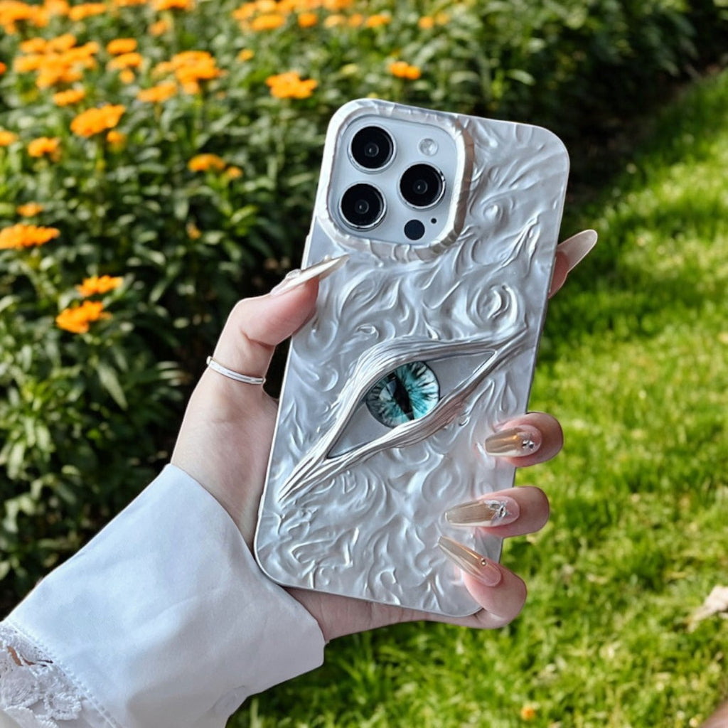 Applicable iPhone17Demon Eye 3D Phone Case iPhone16proMax Various Models Matte Wrinkle Phone Case